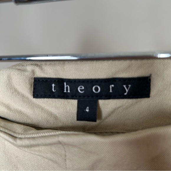 Theory Belisa Bistretch Trousers Ankle Length Slim Fit Tan D104209R Size 4 - Picture 7 of 8